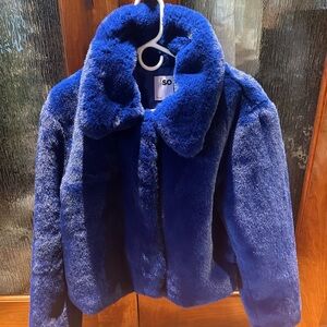 Blue Faux Fur Jacket